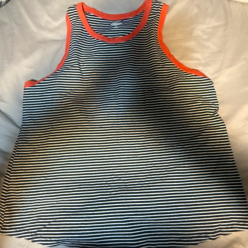 Striped Tank Top with red Trim